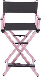 Professional Makeup Artist Folding Director's Chair with Aluminum Frame(Pink)