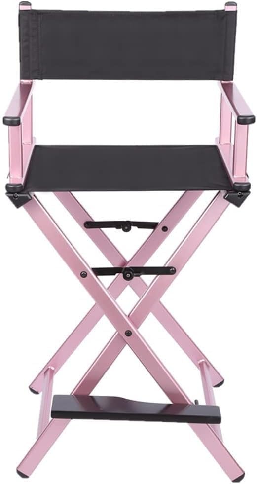 Professional Makeup Artist Folding Director's Chair with Aluminum Frame(Pink)