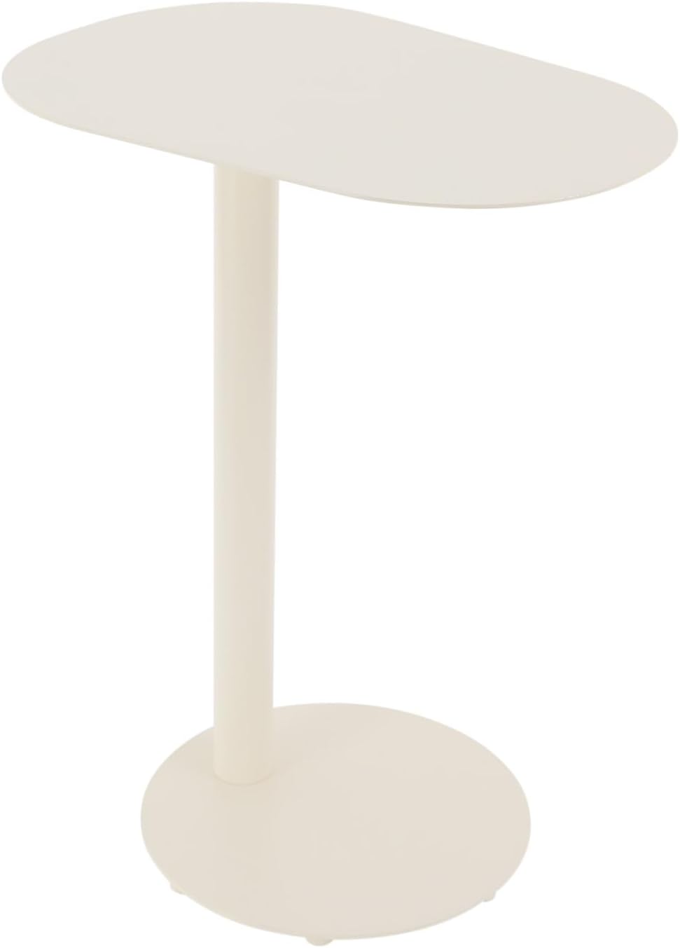 C-Shaped Metal Side Table, Small Sofa End Table Coffee Table for Couch, Modern Cream White Snack Table Tray Table for Living Room Bedroom Small Space