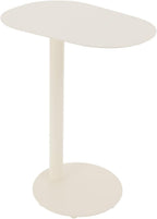 C-Shaped Metal Side Table, Small Sofa End Table Coffee Table for Couch, Modern Cream White Snack Table Tray Table for Living Room Bedroom Small Space