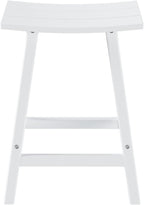 Westin Outdoors Laguna WO Home Furniture Patio Counter Stools Set of 2 PCS Outdoor Adirondack 24" in Saddle Bar Stools for Porch, Backyard, BarBQ, Party, Events (White), White