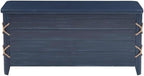 BOWERY HILL Modern Wood Rope Storage Chest, 38" L x 18" D x 18" H, Cedar Lined, Blue Finish, Paneled Design with Rope Trim, Versatile for Blanket Storage, Seating, or Coffee Table Use