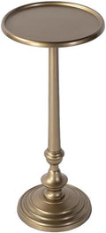 Butler Specialty Company Astoria 10 in. W Round Metal Pedestal End Table - Gold