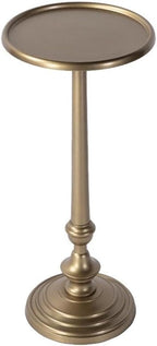 Butler Specialty Company Astoria 10 in. W Round Metal Pedestal End Table - Gold