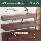 Personal Shrine Altar Table with Storage, Buddha Niche Chinese Cabinet, Pooja Mandir Cabinet for Incense & Offerings (Light Brown, 126cm/49.6in)