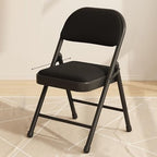 Indoor Outdoor Stackable Metal Foldable Chair with Padded Seat and Backrest Household Portable Folding(White Gray)