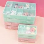 Craftelier - Mini Organizing Box with 10 Compartments for Scrapbooking and Craft Materials | Dimensions 14.6 x 9.1 x 3.2 cm (5.75“ x 3.6” x 1.25") - Clear & White Color
