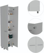 Baleare Pantry Cabinet, Ample Storage, 5 Shelves, White
