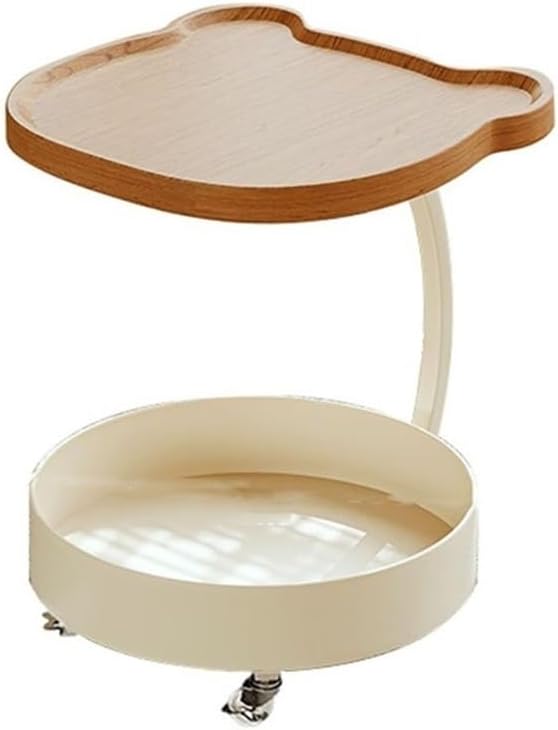 Movable Sofa Side Table Cute Minimalist Small Trolley Living Room Corner Wheeled Shelf Nightstand Small Side Table