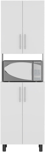 Kitchen Pantry, 4 Doors, 4 Shelves