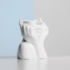 BrownLove Ceramic Face Vase White Flower Vase for Decor Female Form Face Vase Art Vase Modern Decorative Vase Centerpiece for Table Shelf Living Room Office Bedroom Small