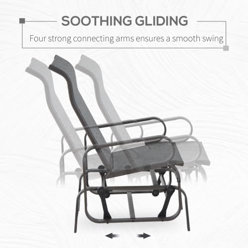 Single Rocking Chair with Gliding Recliner, Upholstered Nursery Rocker for Bedroom Living Room, Comfy Grey Accent Armchair
