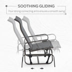 Single Rocking Chair with Gliding Recliner, Upholstered Nursery Rocker for Bedroom Living Room, Comfy Grey Accent Armchair