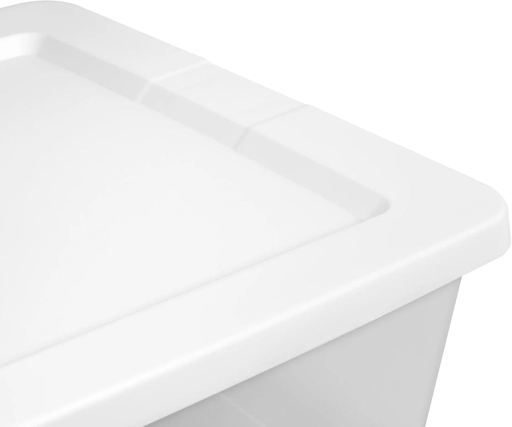 (2-Pack) 41 Quart Clear Plastic Underbed Storage Bin with Snap-On Lid Medium Rectangle Container for Home Organization, White