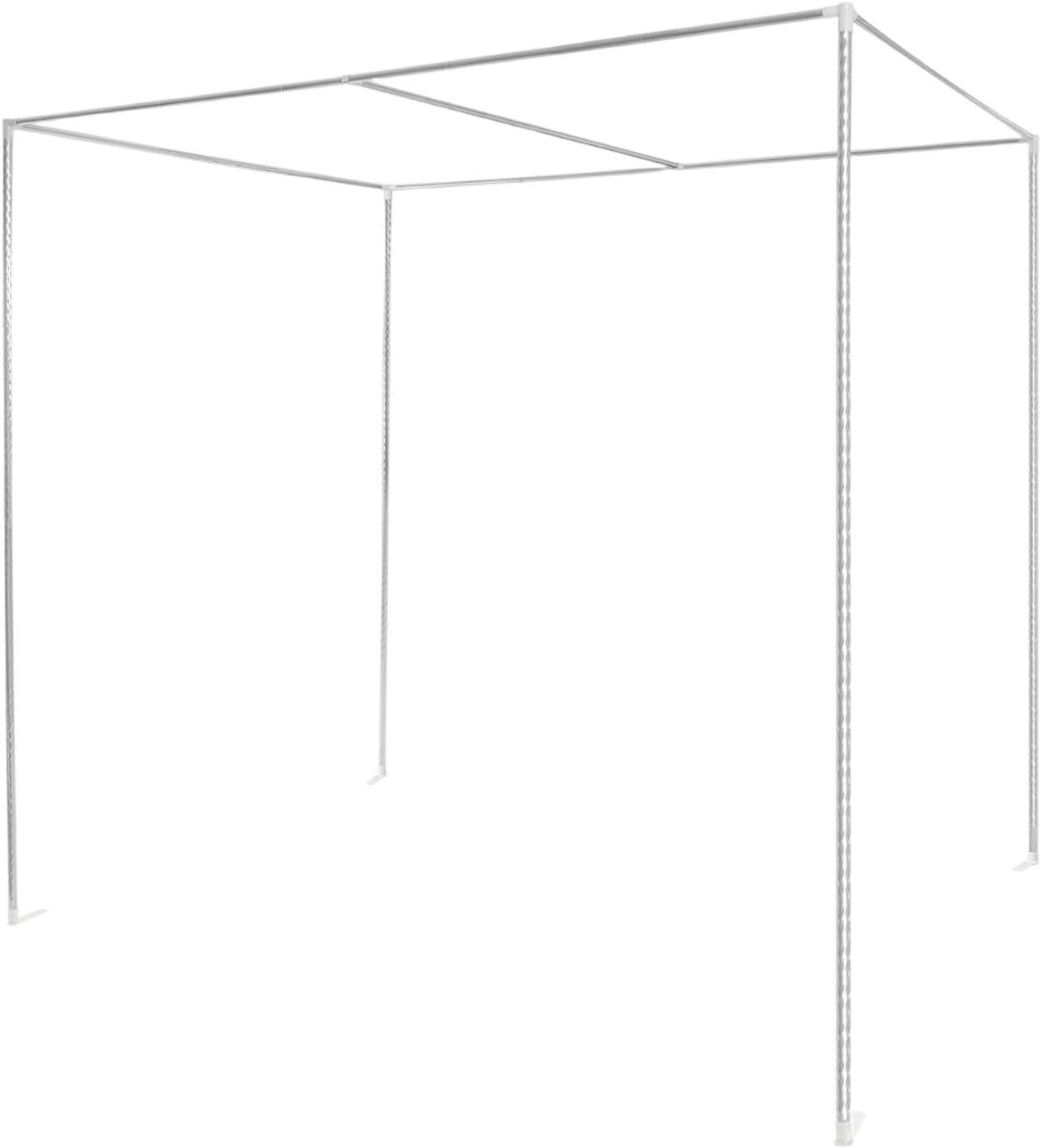 Canopy Bed Frame, Bed Canopy Frame Poles Corner Bracket, Post 4 Corner Bed Poles Netting Bracket Stainless Steel Silver Post with Accessories(King)