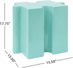 Modular Puzzle-Style Side Table Set with Interlocking Design for Living Room, Bedroom or Office – Sturdy MGO Construction (Light Green -Shape 2)