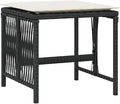 Poly Rattan Garden Stool Set of 4 Black Cream