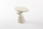 Lucky Stone End Table - Modern Minimalist Fiberglass Side Table for Living Room, Bedroom, Guestroom