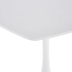 24" Square Dining Table for 2-3, Modern Pedestal Table with White Wood Board Top, Compact Kitchen Bistro Cafe Table for Apartment, Living Room, Office