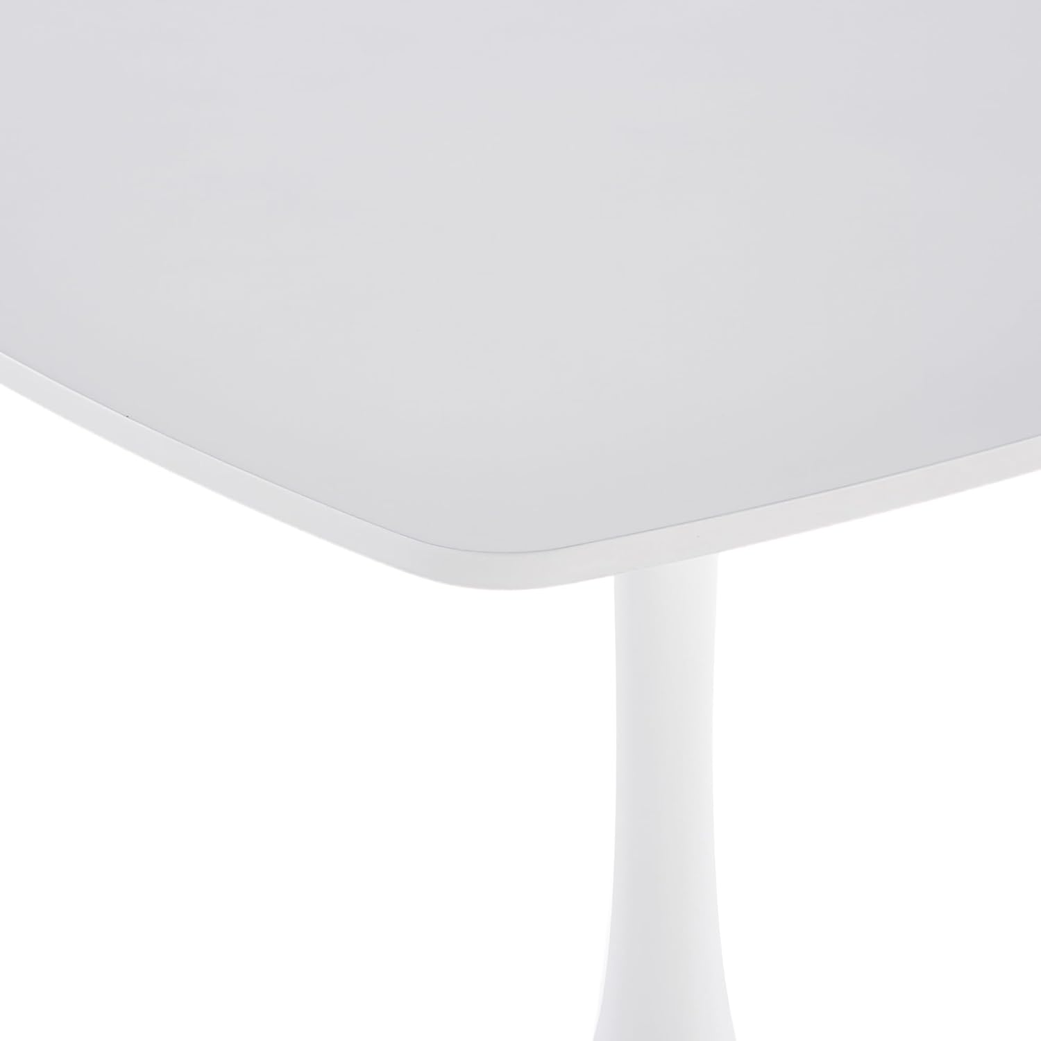 24" Square Dining Table for 2-3, Modern Pedestal Table with White Wood Board Top, Compact Kitchen Bistro Cafe Table for Apartment, Living Room, Office