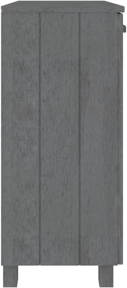 Dark Grey Solid Pine Wood Sideboard with MDF Large Storage Cabinet, Rustic Design for Living Room and Dining Area, Two Doors and Built-in Shelves for Ample Storage, Durable