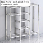 Foldable Wardrobe Portable Closet Oxford Fabric Thick Wardrobe Storage Closet Easy to Assemble Closet Wardrobe Temporary Closet for Bedroom
