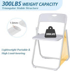 White Plastic Folding Chairs with Metal Frame, 280 lbs Capacity | Foldable and Stackable, Indoor Outdoor Events, 6 Pack