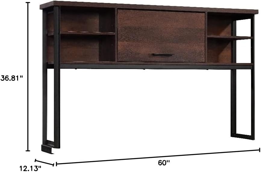 Sauder Briarbrook Engineered Wood and Metal Hutch in Barrel Oak