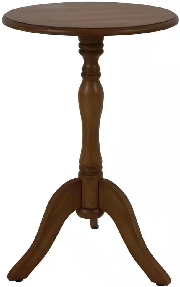 Decor Therapy Simplify Round Pedestal Accent Side Table, Chic & Compact MDF Furniture for Traditional Stylish Spaces - Honeynut - (15" x 15" x 24")