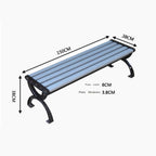 Patio Benches Iron & Wood Park Benches for Outdoor, Courtyard, Square Seating