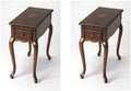 Pemberly Row Set of 2 Contemporary Plantation Cherry Chairside Tables