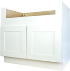 Hollywood Fabiani Design Farm Sink Base Kitchen Cabinet 36 in. W x 24 in. D x 34-1/2 in. H, Shaker White – Solid Wood Frame, 1/2-Inch Cabinet-Grade Plywood Box, Ready to Assemble