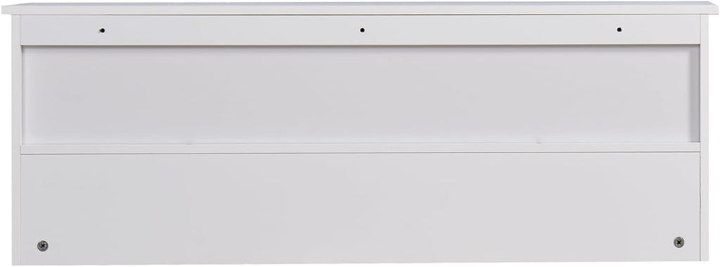 38.6" Contemporary Wall Mounted Coat Rack with Shelf, Entryway Hanging Coat Rack with 3 Shelves, Wall Shelf with 4 Dual Hooks for Hallway, Living Room, Bedroom (White)