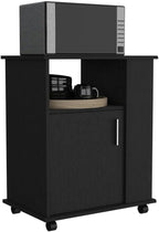 23.6" D*15.7" W*28.9" H Freestanding Kitchen Pantry with Open Shelf, Lower Single Door, Rectangular Storage Cabinet, Traditional, for Living Room, Dining Room, Black