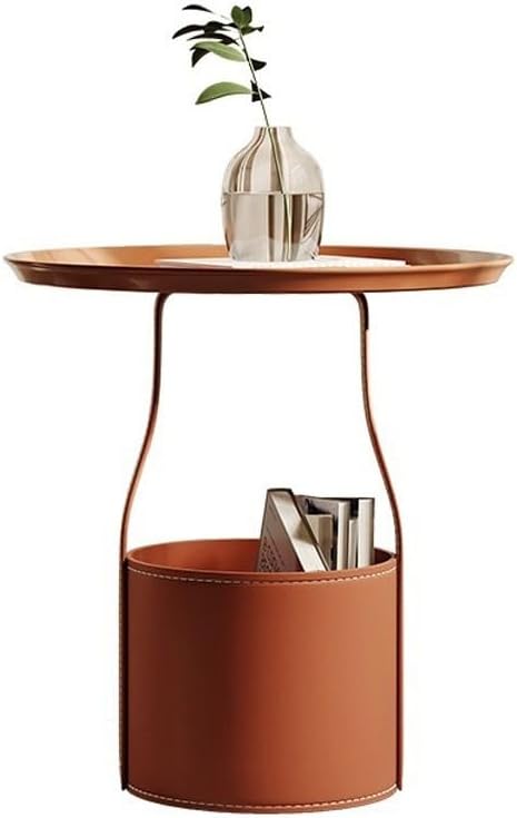 Living Room Furniture Nordic Sofa Side Table Saddle Leather Living Room Home Balcony Storage Small Round Side Tables Living Room