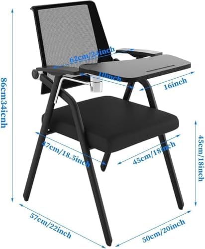 Folding Training Chair with Tablet Arm & Cup Holder – Space-Saving Nesting Chair for Conference Room, Classroom, School, Seminar, Office Meeting