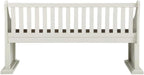 Steve Silver Joanna Two-Tone Ivory and Dark Oak Farmhouse Dining Bench with Back