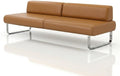 Modern Modular Reception Bench Sofa, Faux Leather Waiting Room Seating with Metal Frame, Upholstered Ottoman Bench for Office Lobby, Salon, Clinic & Lounge Brown 55.1" L × 21.5" W × 31.5" H