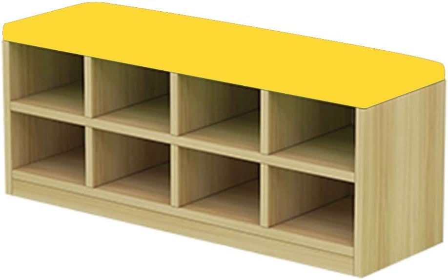 Yellow Upholstered Nursery with Large Shoe Rack Indoor Activity Center and Safety Barrier Easy to Clean 100x30x40cm