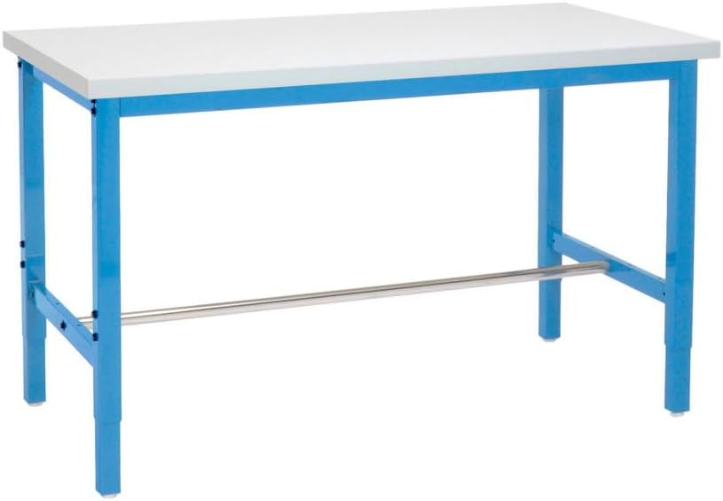 Adjustable Heavy-Duty Workbench - White & Blue - 72 x 30 in. - 5000 lbs Capacity