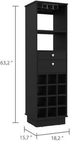 Classic Storage Cabinet with Two Drawers, Twelve Built-in Wine Rack Pantry Sideboard,for Kitchen Home