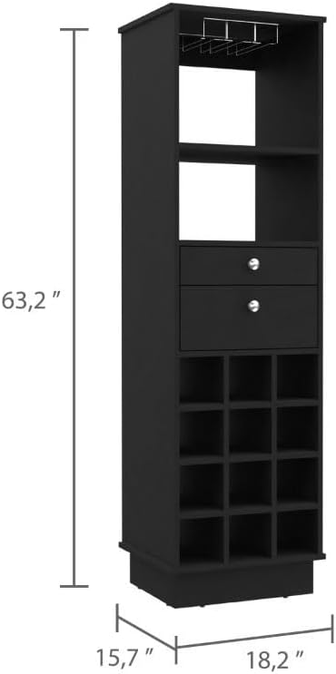 Classic Storage Cabinet with Two Drawers, Twelve Built-in Wine Rack Pantry Sideboard,for Kitchen Home
