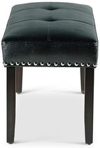 Steve Silver Westby Black PU Dining Bench w/Nailhead, Upholstered in Easy-Care Black Polyurethane, 42" L x 17" W x 19" H