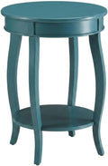 Furnifact Teal, Accent Side Table, Wood Engineered Wood Construction, Durable Home Design, Warm Stylish Finish, Quality Build for Home