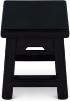 Distressed Black Petite Chinese Village Wooden Bench