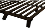 Kodiak Furniture Carson Full Size Futon Frame and Mattress Set - Java Brown Finish Wood Futon Frame with Mattress Included in Suede Black Color
