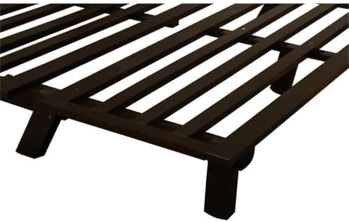 Kodiak Furniture Carson Full Size Futon Frame and Mattress Set - Java Brown Finish Wood Futon Frame with Mattress Included in Suede Black Color
