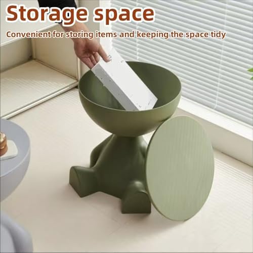 Creative Side Table, Bedside Table with Storage, Round End Table, Balcony Table, Suitable for Bedroom, Living Room, Leisure Room(Red)
