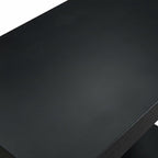Furnifact Chairside End Table, Black Finish, Lower Shelf, MDF Material, Quick Easy Setup, Complement Any Existing Furnishings