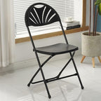 Portable Plastic Folding High Event Chair with Backrest and Footrest Stackable and Lightweight(Red,Round)